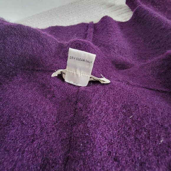 Marisa Christina Womens Purple Wool Ruffled Cardigan Sweater Large Tie-Front - Picture 4 of 7